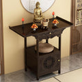 Tavoli da altare buddisti con spazio di archiviazione, tavoli da meditazione con cassetti e supporti per offerte, utilizzati per la meditazione personale, la preghiera e il culto 80cm/31.5 inches
