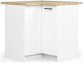 BDW - Armadio angolare da cucina con ante e piano di lavoro - 90 cm di larghezza, 85 cm di altezza - Mobile singolo (bianco)