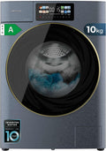 Cecotec Lavasciuga 10-6Kg Carica Frontale Bolero WashDry 106950 Autodose Inverter 3D Titanium A. 1400 rpm, 13 Programmi, Motore Inverter Plus, Core Matrix Screen 9,2, Smooth Wash, Porta XXL