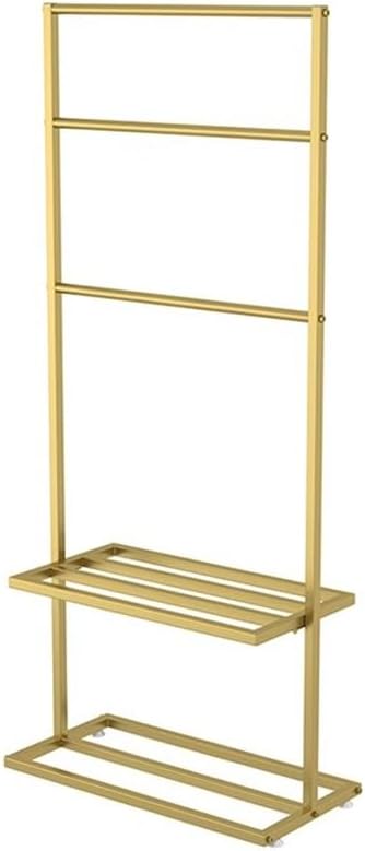 Indipendente Portasciugamani nordico da bagno pavimento senza perforazione multifunzionale for interni Portasciugamani(Gold,Piccolo)