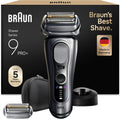 Braun Serie 9 PRO + Rasoio Elettrico Barba, WetDry, 5+1 Lame Di Precisione Ultra Sottili, Regolabarba Uomo, Rasoio Barba, 60 Min Utilizzo, Testina di Ricambio Extra,Base Di Ricarica, 9617PSI, Argento