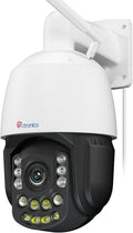Ctronics 4K 30X 3D Zoom Ottico Telecamera Esterno, Auto Cruise/Tracking/Zoom, 180M Visione Notturna, Rilevamento di Persone/Veicoli/Animali Domestici, 5Ghz/2.4Ghz Wi-Fi, 256GB TF Card/FTP/Cloud, Metal