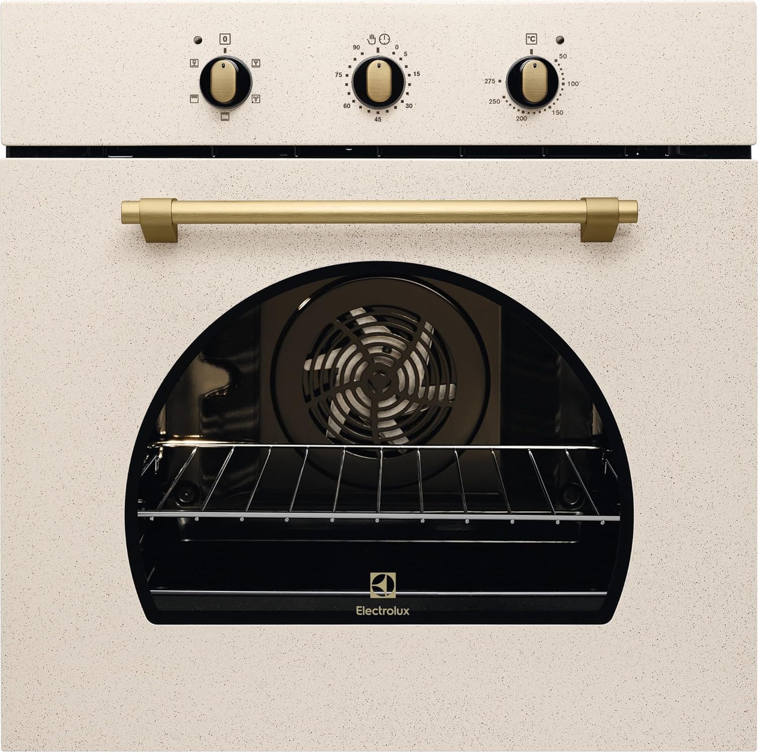 Electrolux Forno Multifunzione ROB2201AON, 68 Litri con Ventola XL, 5 Funzioni con pulizia Aqua Cleaning, Design CoolDoor, Estetica Rustica, colore Sabbia