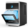 EUHOMY LunaArc™ Macchina Ghiaccio Mezzaluna, 1600Pz/24H Macchina per il Ghiaccio Casa, 16 Cubetti in 12 Min, 1.8L, Autopulente Ice Maker, 3 Dimensioni di Ghiaccio per Whisky/Caffè/Bevande