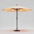 Ombrellone da giardino tondo in alluminio e poliestere beige con luci LED Ø 270 cm