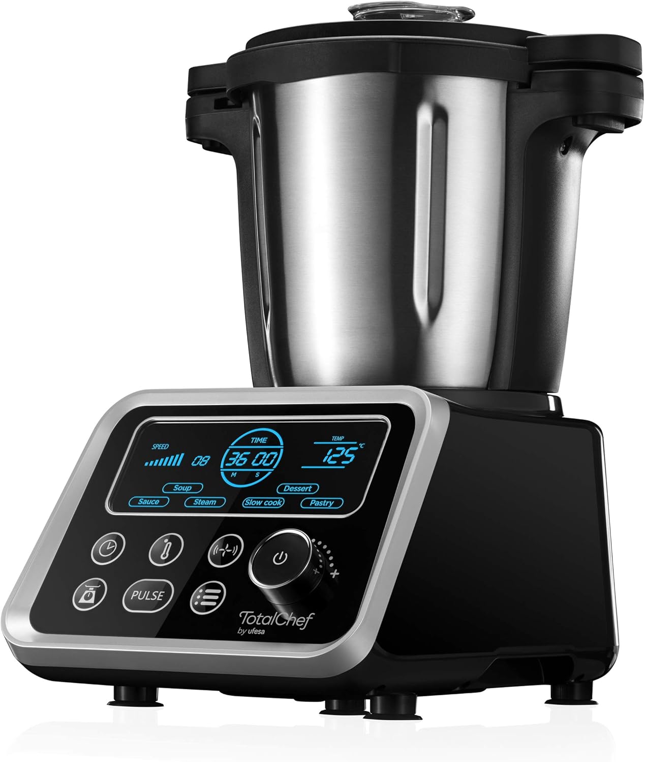 Ufesa Totalchef RK5 - Robot Da Cucina Con Cottura, Vari programmi per cucinare, 1700W di potenza, Display LCD, Caraffa con capacità di 3,5 l, Ricettario e Manuale in Italiano, BPA Free