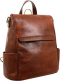 Time Resistance Zaino Borsa Donna in Vera Pelle Made in Italy – Borsa Trasformabile in Zaino da Portare a Spalla o a Zainetto – Zaino Antifurto con Cerniera sul Retro