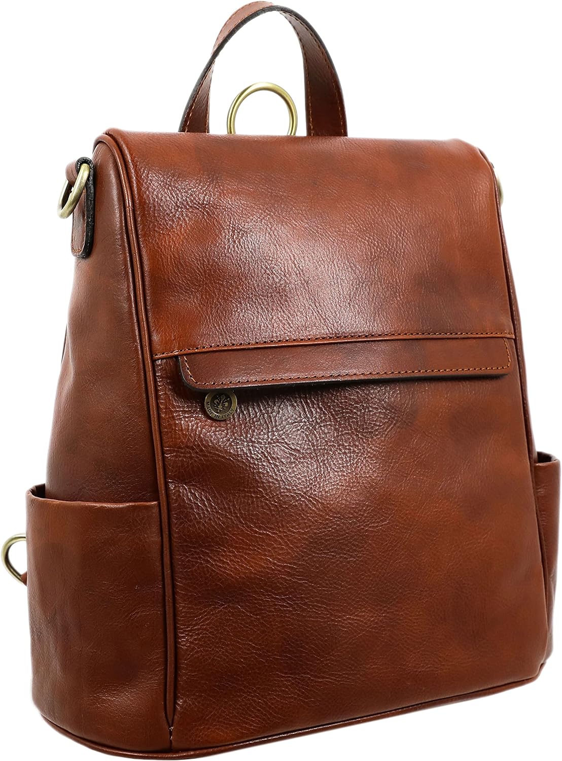 Time Resistance Zaino Borsa Donna in Vera Pelle Made in Italy – Borsa Trasformabile in Zaino da Portare a Spalla o a Zainetto – Zaino Antifurto con Cerniera sul Retro