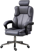 Sedia Da Ufficio Direzionale Sedia Da Scrivania Ergonomica In Pelle Sedie Da Computer Reclinabili Con Schienale Alto E Poggiatesta Regolabile Sedie Da Gioco Con Funzione Di Inclinazione(Grey,A)