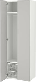 ProTuning PLATSA/SMÅSTAD Guardaroba, bianco/grigio, 60x42x181 cm