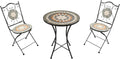 AXI Amélie Bistrot Set, 2 Chairs 1 Table, Balcony Bistro Set, Porch Mosaic Star Grey – Outdoor Bistro Set, Mosaic Bistro Table for Garden/Balcony/Terrace