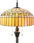 Floor Lamp Living Room Design, Vintage Retro Floor Lamp, Amber Simple Style Coloured Glass Lampshade, 64 Inches