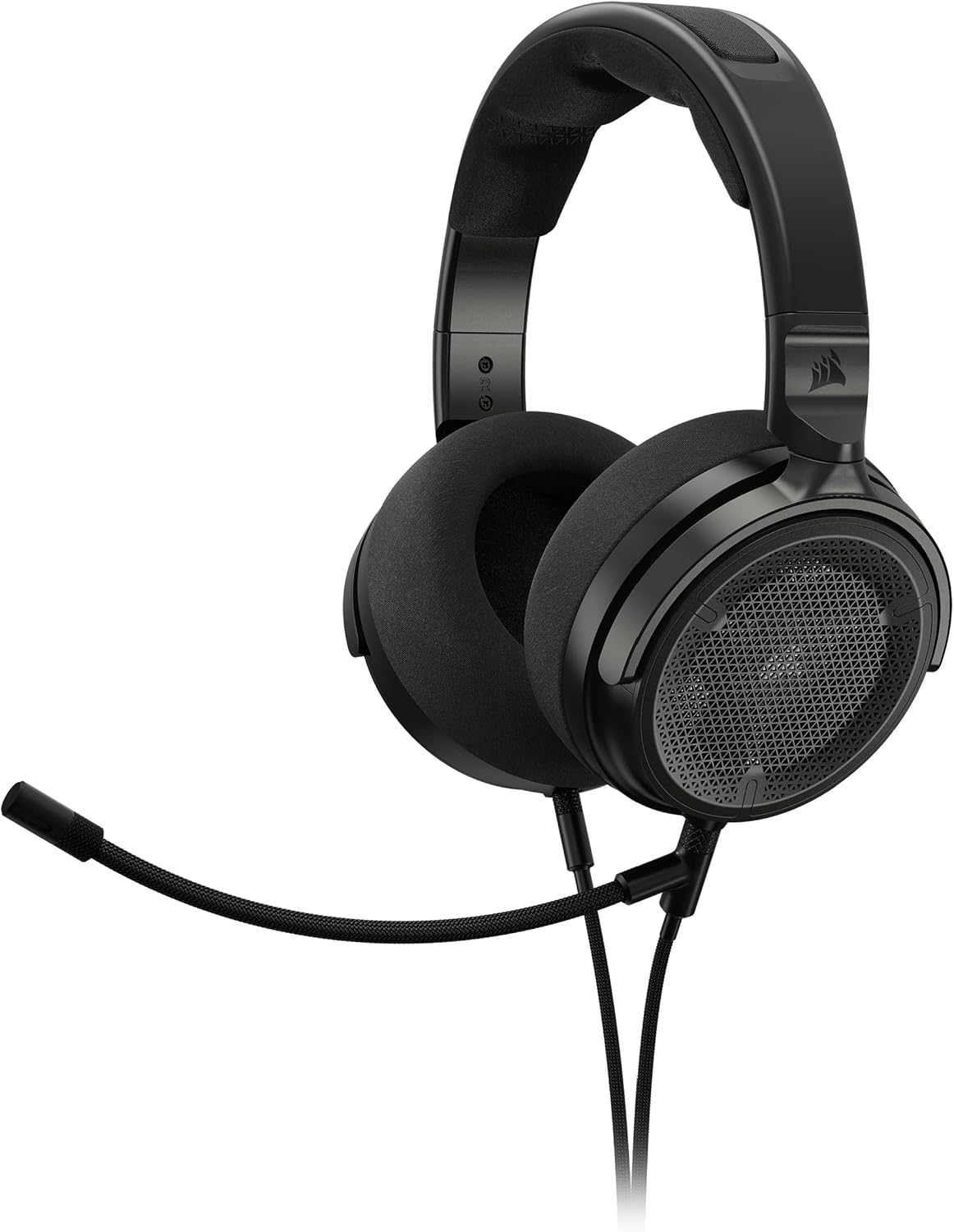 Corsair Virtuoso PRO - Cuffie da gioco con retro aperto, microfono unidirezionale staccabile, driver in grafene da 50 mm, risposta in frequenza 20Hz-40 kHz, carbonio