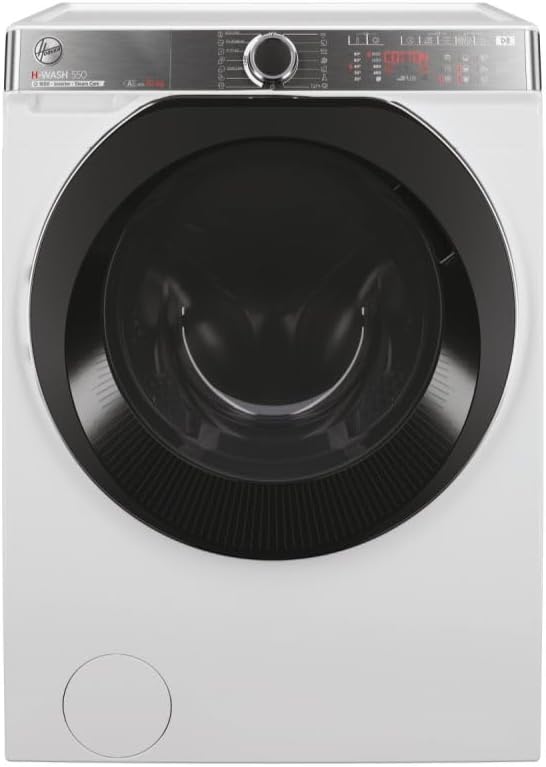 Hoover H-WASH 550 Lavatrice a Libera Installazione 10 Kg, Carica Frontale, Classe A-20%, 1600 Giri, App hOn, Cicli Care, Vapore AxLxP 85x60x58 cm, Bianca- H5WPB610AMBC8-S
