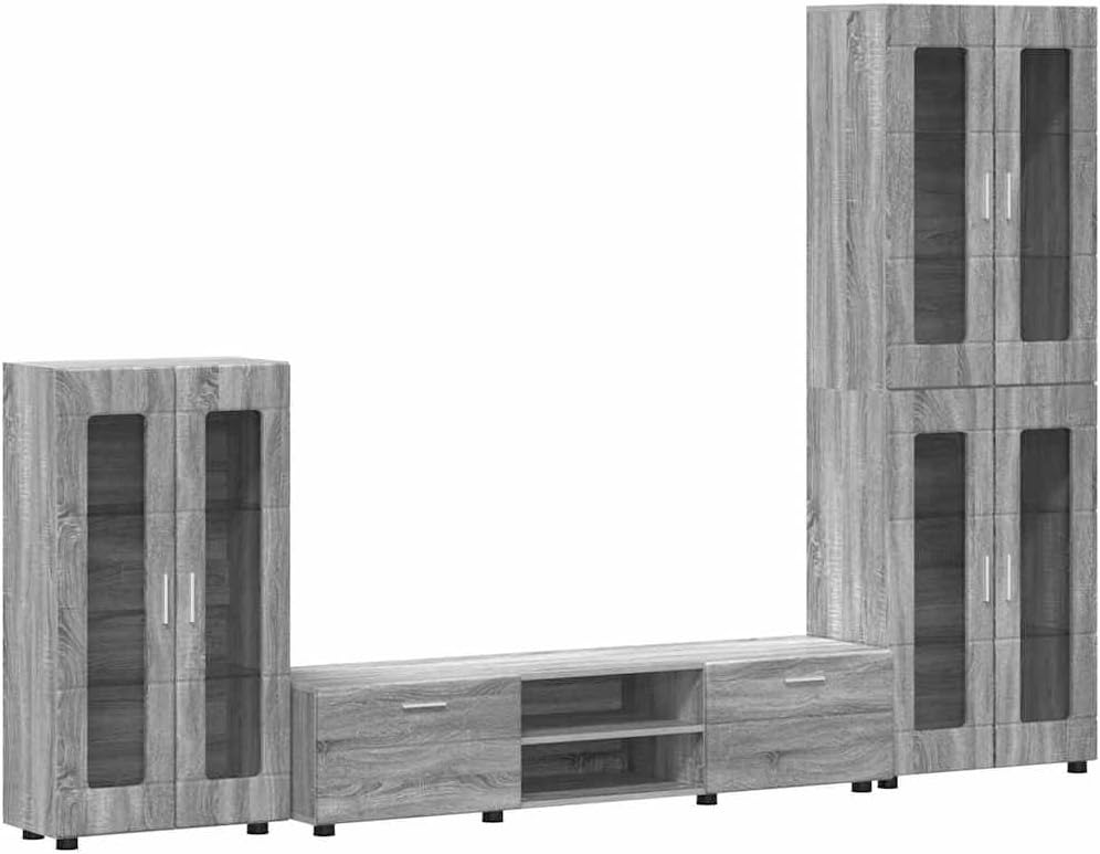 Generico Set Mobile TV con cassetto Grigio Sonoma Legno Multistrato,Mobili,Set di mobili,Set di mobili per Salotto,Grigio,99.37 kg,3397960