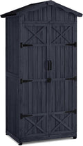 M MCombo mobile da giardino casetta da giardino in legno resistente alle intemperie, mobile impermeabile da esterno con pavimento, per uso esterno balcone, 74×99×193 cm (grigio antracite)