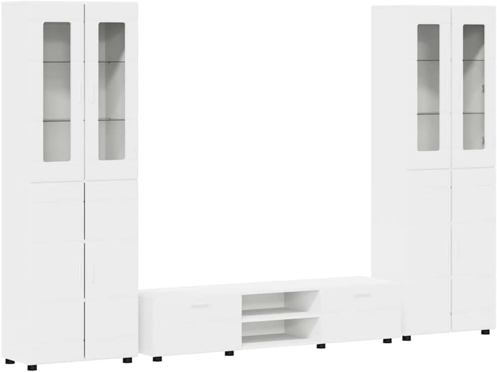 Generico Set Mobile TV con cassetto con Porta Bianco Legno Multistrato,Mobili,Set di mobili,Set di mobili per Salotto,Bianco,126.56 kg,3397994