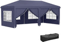 Outsunny 6 x 3 m Pop Up Gazebo with 4 Windows and Side Panels, 2 Doors and Carry Bag, Outdoor Gazebo with 12 Holes of Drainage in Metal and Oxford for Garden, Parties, Blue