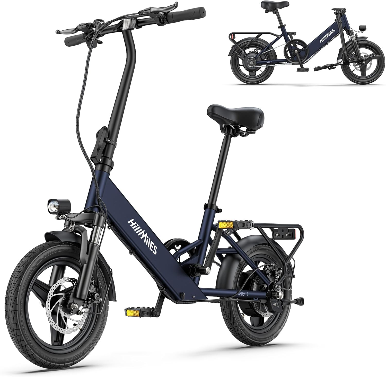 Mile1 14 Bicicletta Elettrica per Adulti e Adolescenti, E-Bike con Batteria 36V 10,4Ah, Velocità 25 km/h e Autonomia 40–60 km, Bici Portatile Leggera, Adatto Città e Pendolari