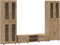 Generico Set Mobile TV con cassetto Rovere Artigianale Legno Multistrato,Mobili,Set di mobili,Set di mobili per Salotto,Marrone,126.02 kg,3398013
