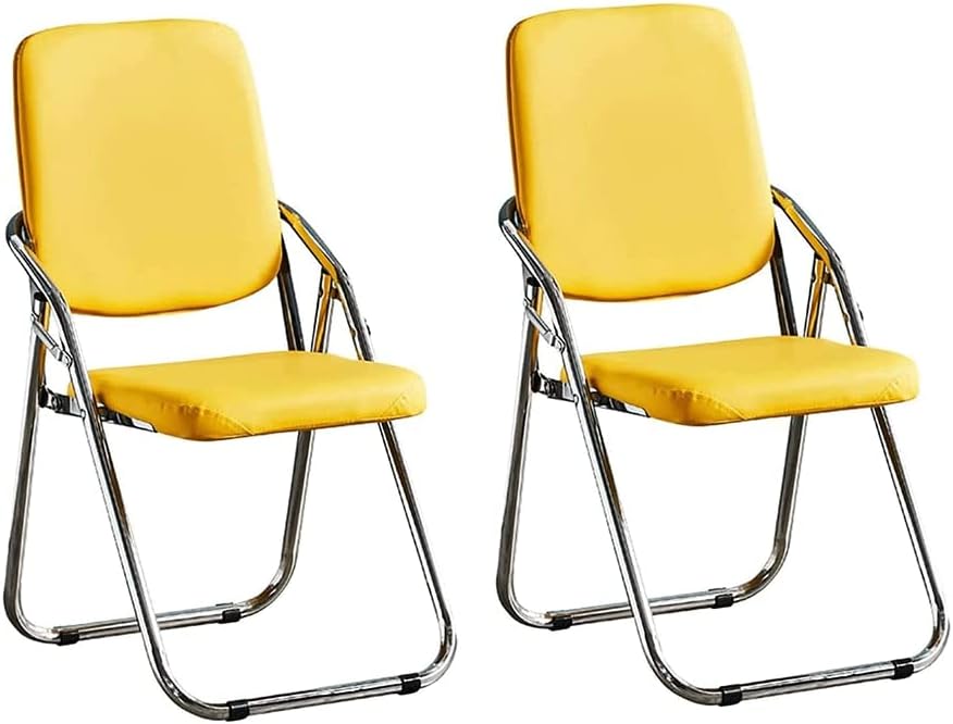 Set di 2 Sedie Pieghevoli per Ospiti, Imbottite, Pieghevoli, con Cuscino Comfort, Sedie Portatili per Eventi, per Casa, Bar, Ufficio, Conferenze, Formazione, Facili da R,E