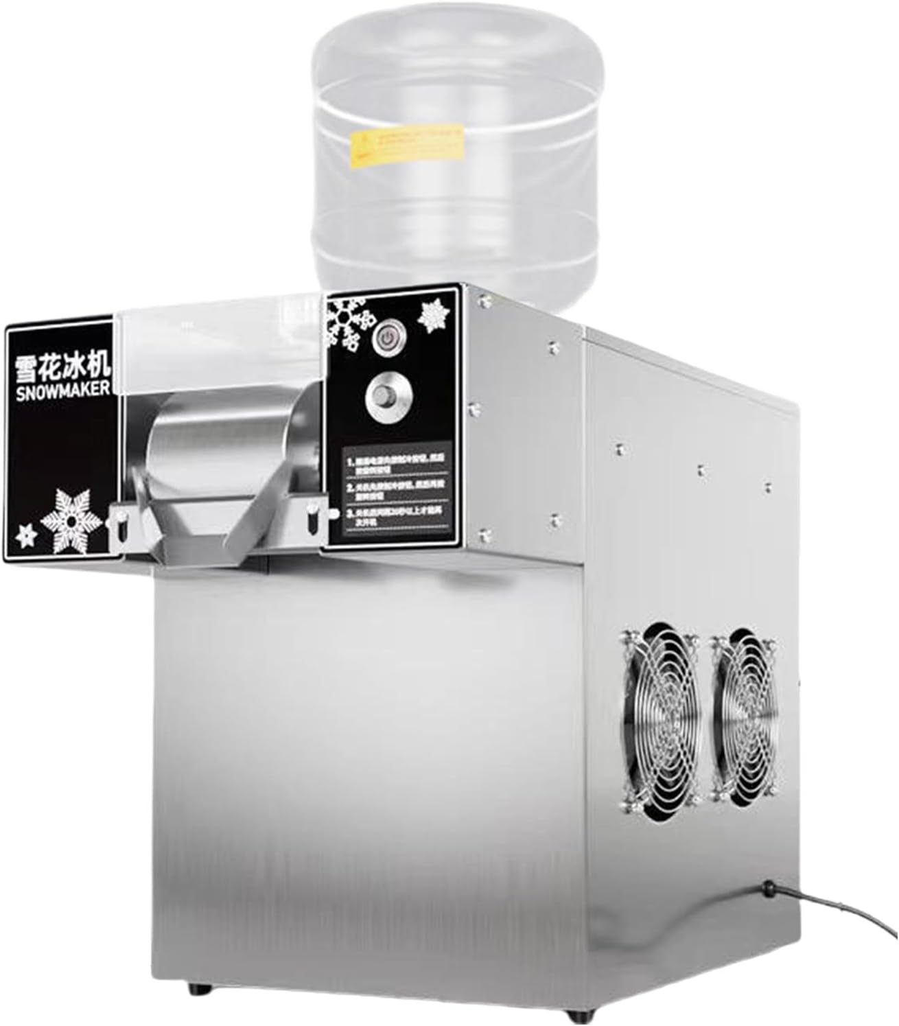 Macchina per Ghiaccio a Fiocchi, Fabbricatore di Ghiaccio a Forma di Fiocco di Neve Commerciale Elettrica, con Secchio del Ghiaccio Removibile, per Milkshake Birra Vino Succhi di Frutta 750W