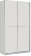 Forte Ohio 40 Multi-Purpose Modern White 2 Door Wardrobe with Shelves Sliding Wardrobe Wardrobe Wardrobe Wooden Matt White 120cm W x 42cm D x 190.5cm H