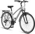 Licorne Bike Bicicletta da trekking Premium da 28 pollici, adatta a uomini, donne, ragazzi e ragazze, con cambio Shimano a 21 marce, L-V-ATB