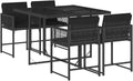 vidaXL Set da Pranzo da Giardino 5 pz Nero con Cuscini in Polyrattan