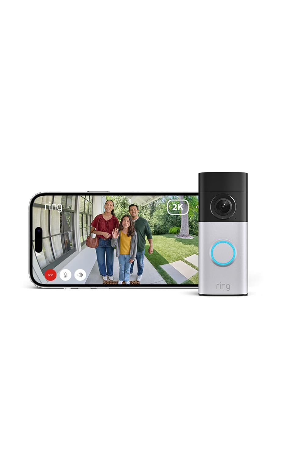 Videocitofono Plus cablato (Wired Video Doorbell Plus, ultimo moo) | Campanello con videocamera | Retinal 2K | Ampio campo visivo | Prova gratuita di 30 giorni del piano d'abbonamento Ring