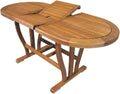 milani home TURRIS 120/160 Solid Acacia Wood Extendable Garden Table