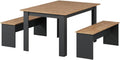 Vicco Set di tavoli da pranzo Sentio, Antracite/quercia dorata, 137.6 x 92.8 cm con 2 panche