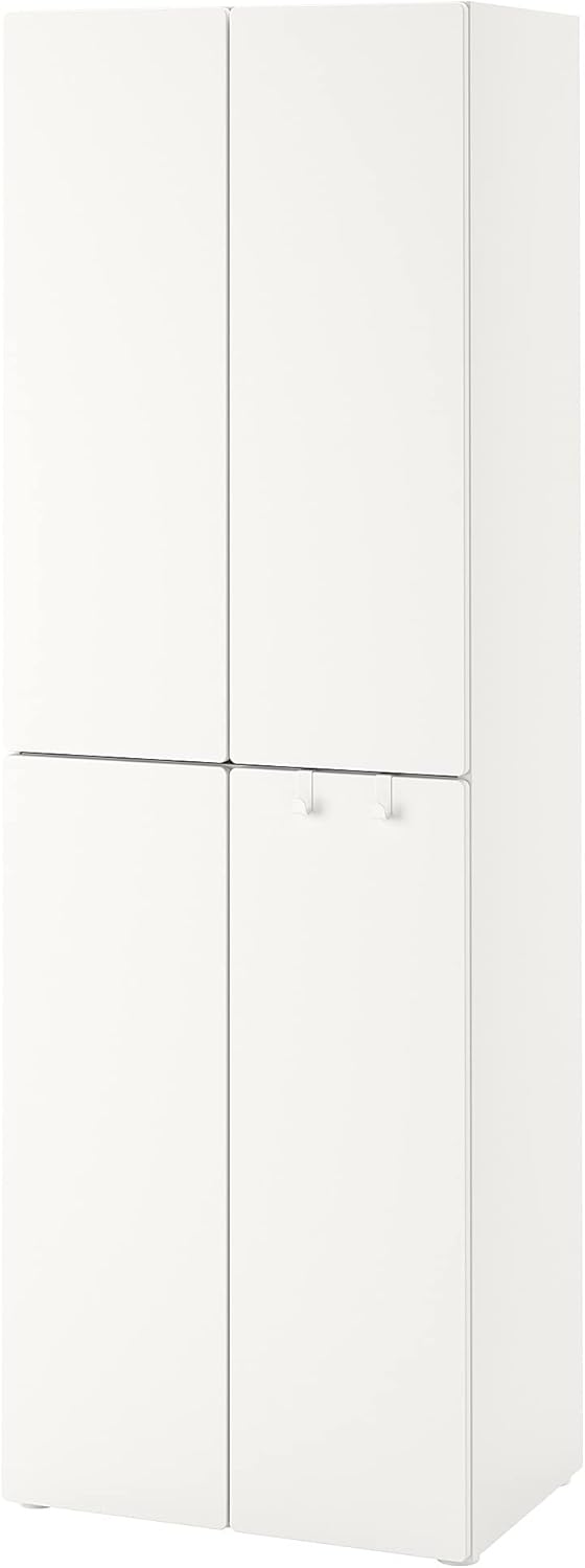 ProTuning PLATSA/SMÅSTAD Guardaroba, bianco bianco/con 2 aste appendiabiti, 60x42x181 cm