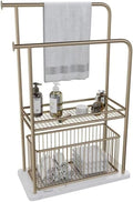 Indipendente Portasciugamani da terra in marmo for bagno for vasca Portasciugamani(Gold)